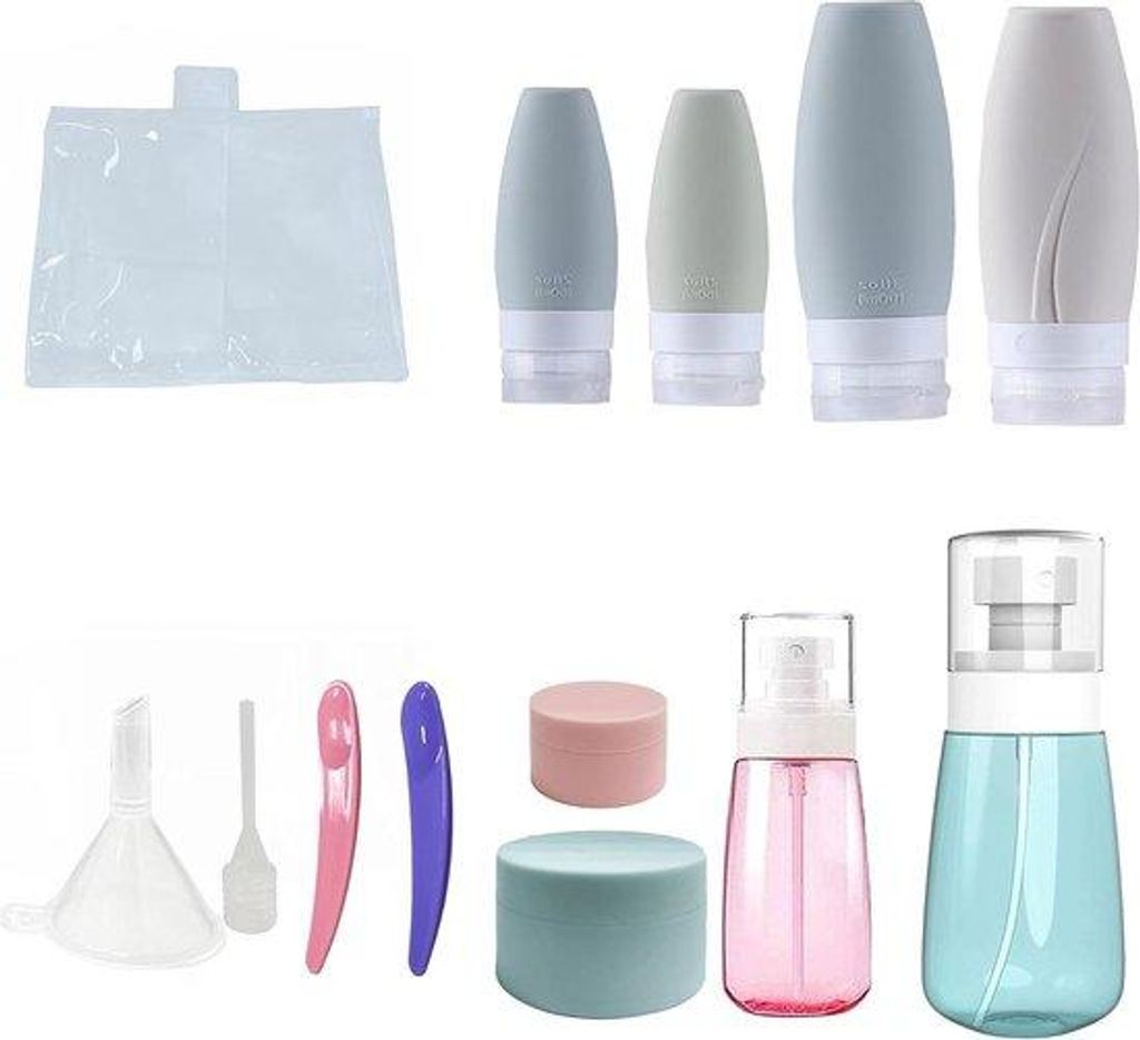 Silikon Reisebeutel - Tragbarer Schönheitsbehandlungscontainer für Shampoo - 13 Einheiten - Flüssigkeitsreiseverpackung Toilettenartikel - 100ml...