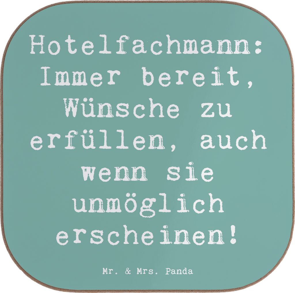Mr. & Mrs. Panda Untersetzer für Gläser Spruch Hotelfachmann Zauber - Meeresbrise - Geschenk, Berufsleben, Flexibilität, Geschenke mit Herz, Tas...
