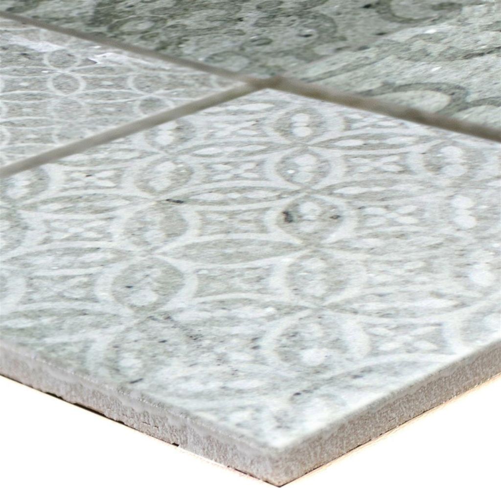 Keramik Mosaikfliesen Campeche Zementoptik Grau