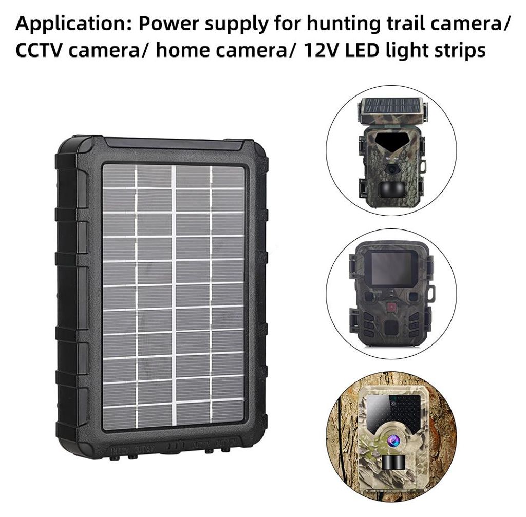 Solar-Ladegerät mit 4400 mAh Akku für Wildkameras
