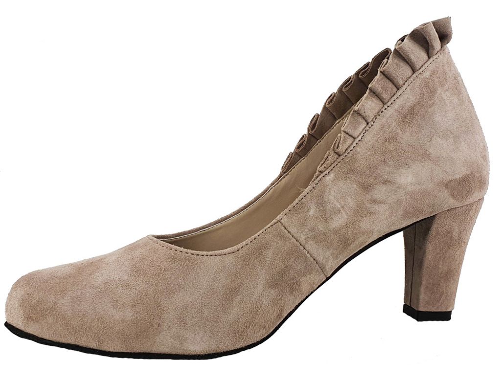 Hirschkogel Damen Trachtenschuhe – Pumps In Wildleder-Optik Mit Traditionellem Design & Optimalem Komfort