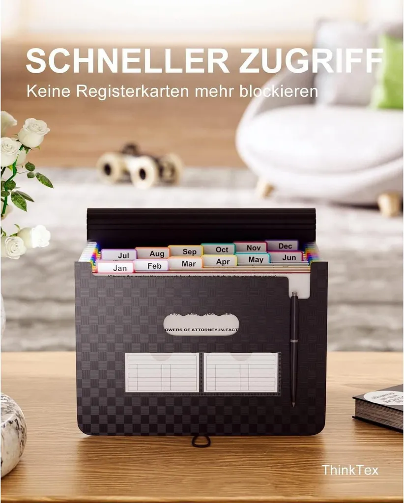 ThinkTex Cartella Espandibile Design 12 Pockets | Organizer A4 - 4