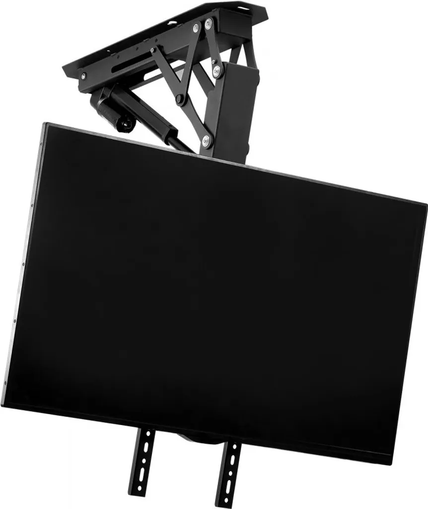 Support TV Plafond Électrique Orientable avec Télécommande RF Noir - 12