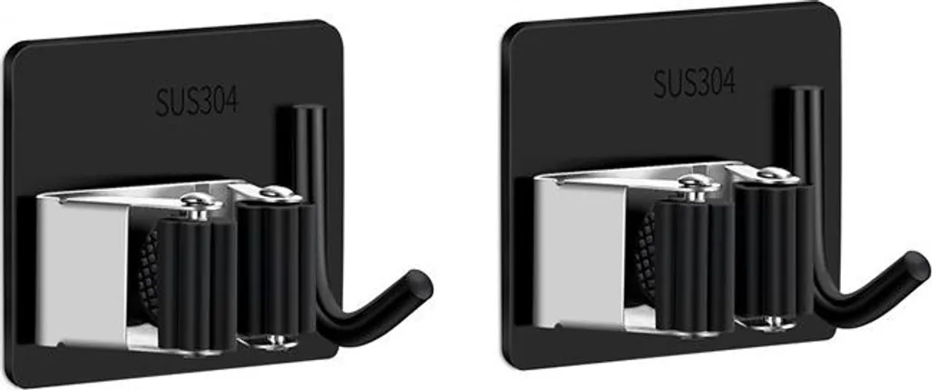 Supporto Multiuso Holikme Per Scopa E Mocio – Autoadesivo, 4 Slot E 4 Ganci, Organizer Da Parete - 2