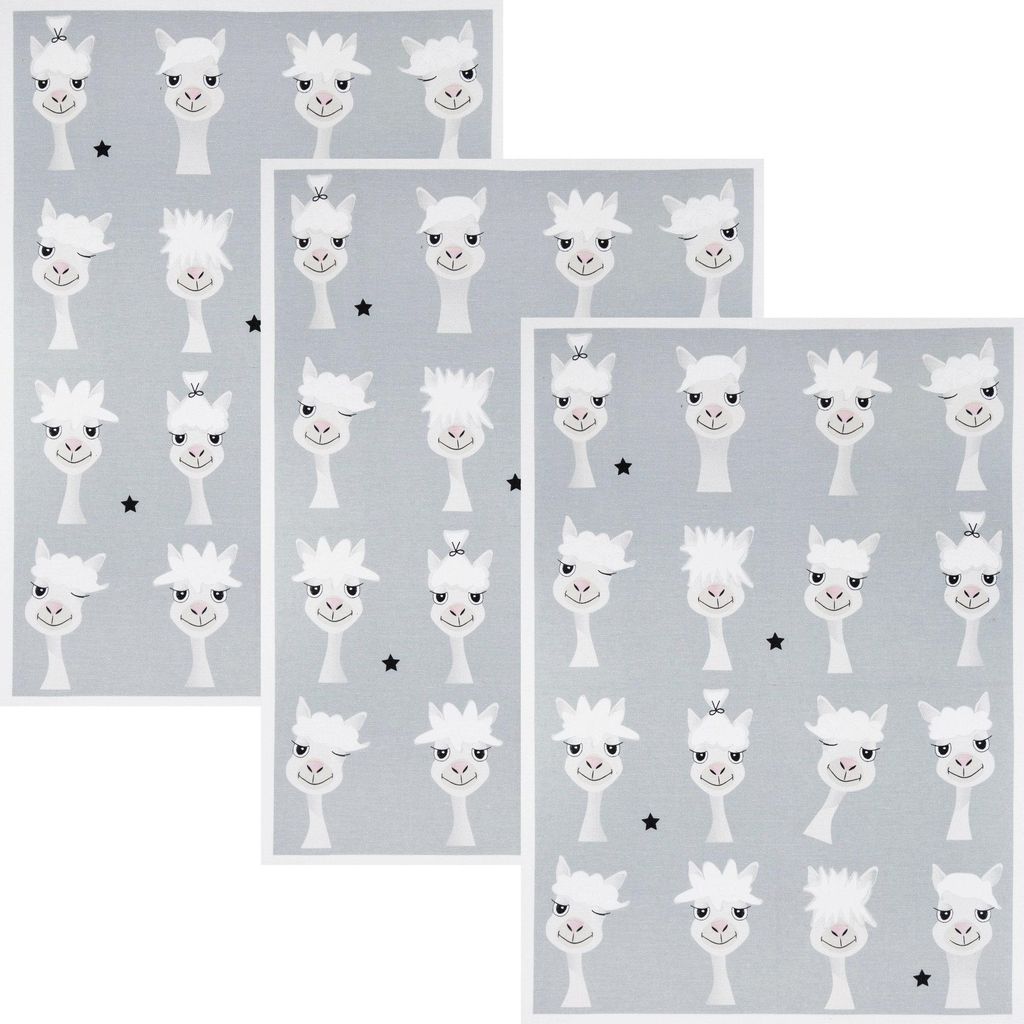 Kracht Geschirrtuch Bad Hair Day" 3er-Pack grau 50x70 cm" Produktbild 