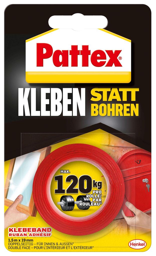 Pattex Kleben statt Bohren doppelseitiges Klebeband, Produktbild 