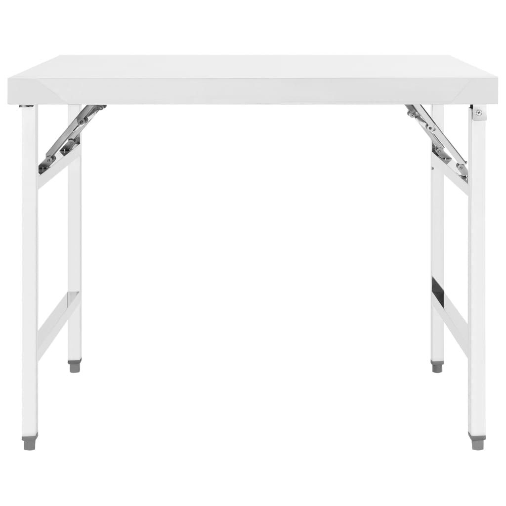 vidaXL Table de travail de cuisine pliante 100x60x80 cm Image du produit 