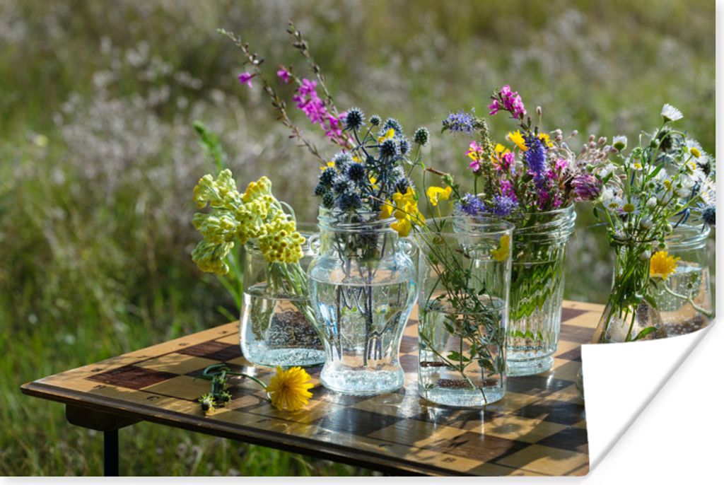 MuchoWow Poster Vase - Blumen - Farben 30x20 cm - Plakate - Print