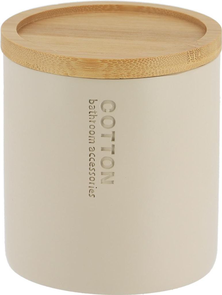 Wattepadbehälter SAVA, Bambusdeckel, Ø 9,5 cm