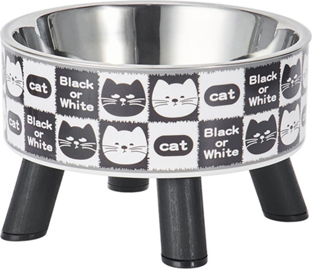 Erhöhter Futternapf für Haustiere, erhöhter Futternapf für Katzen mit Ständer, rutschfester Futter- und Wasserspender aus Edelstahl für Katze...