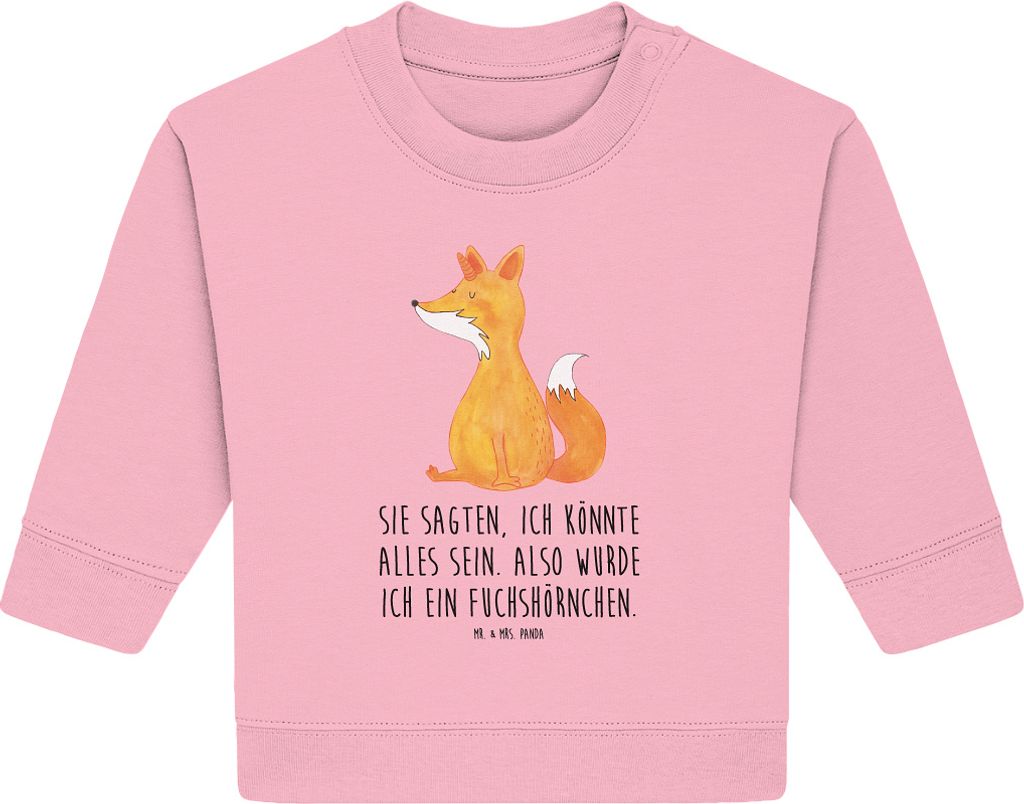 Mr. & Mrs. Panda Organic Baby Pullover Einhorn Wunsch 24. - 36. Monat - Baumwolle Pink - Geschenk, Bullover, Unicorns, Fuchshörnchen, Einhörner, ...
