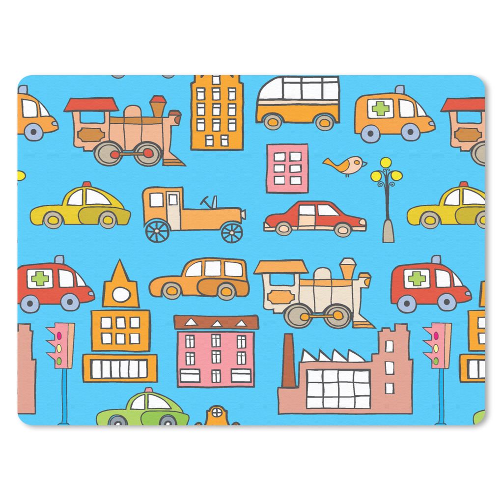MuchoWow Mauspad Mousepad Muster - Auto - Haus 23x19 cm - Mousepads - Maus Mat - Pad - Mausunterlage - Schreibtischunterlage - Mauspad