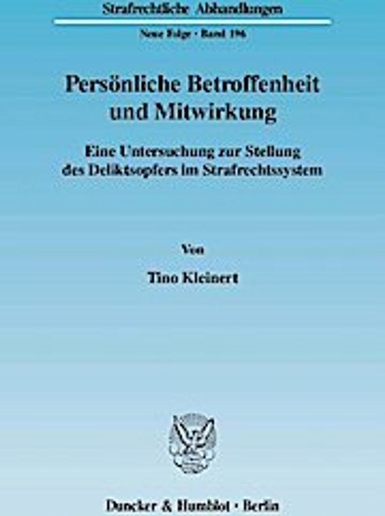 Kleinert: Persönliche Betroffenheit u. Mitwirkung