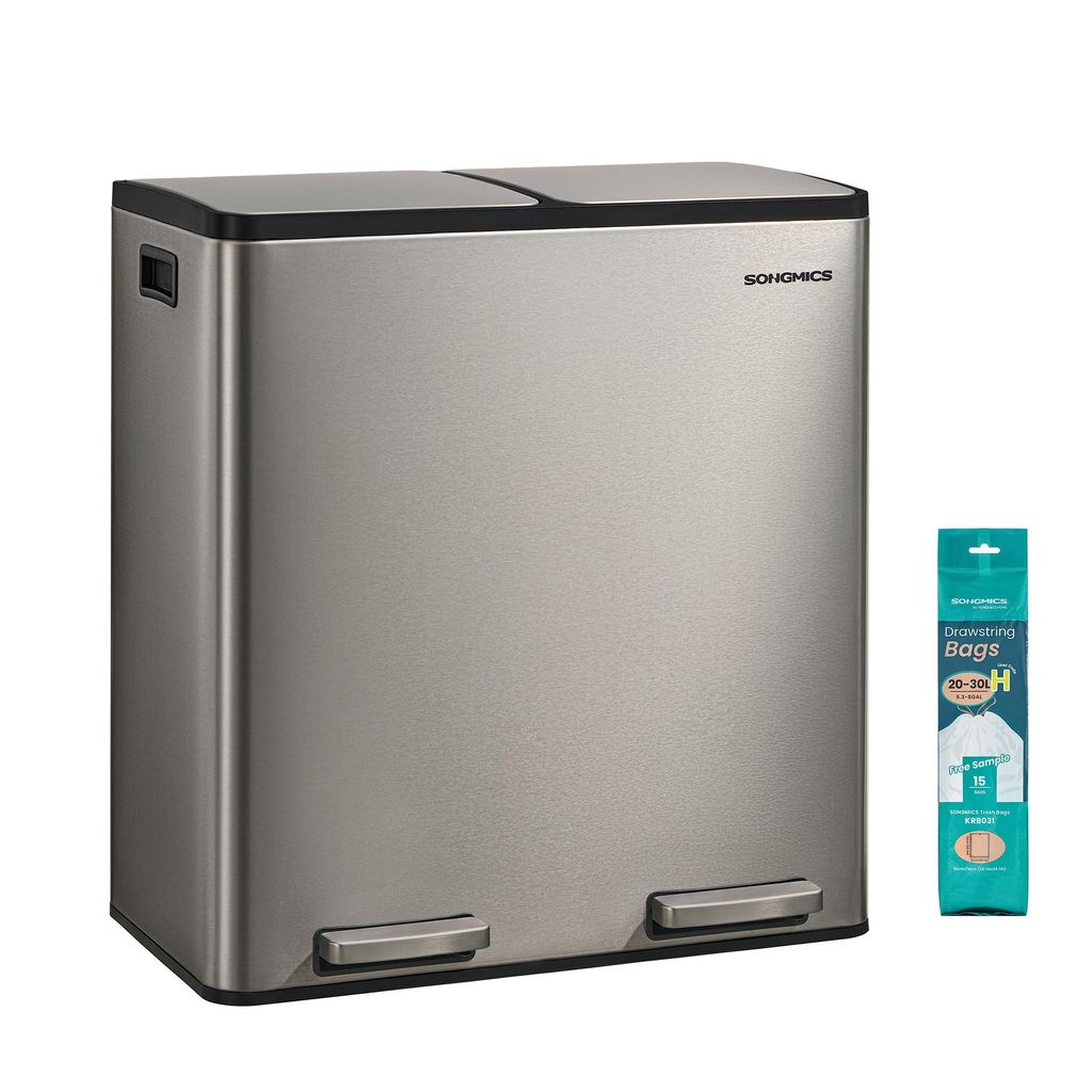 Odpadkový koš se 2 přihrádkami, odpadkový koš 2 x 30 l, Obrázek produktu 