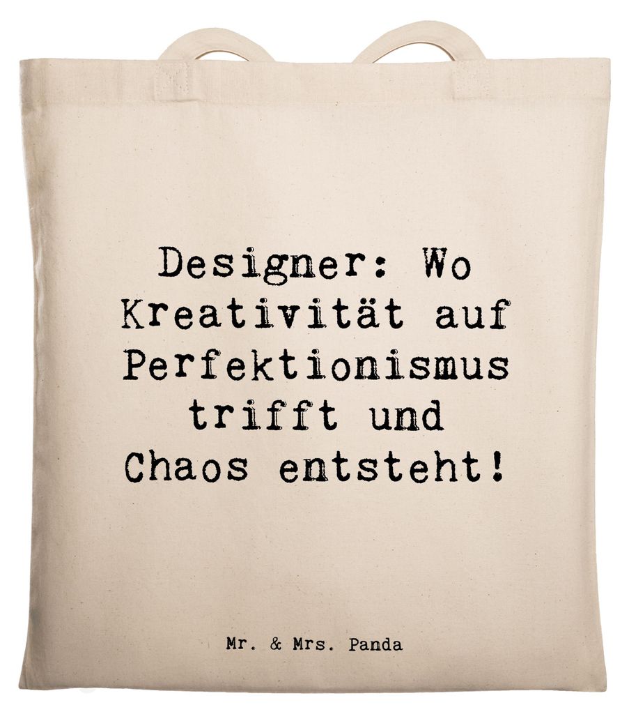 Mr. & Mrs. Panda Baumwolltasche Spruch Designer Magie - Transparent - Geschenk, Grafikdesign, Geschenke für Berufstätige, Schultasche, Tragetasch...