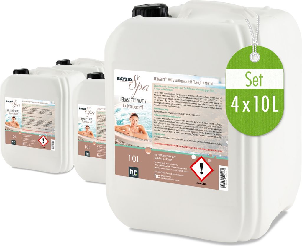 4x10 L SPA Lerasept WAT 7 Aktivsauerstoff Desinfektionsmittel speziell für den Whirlpool