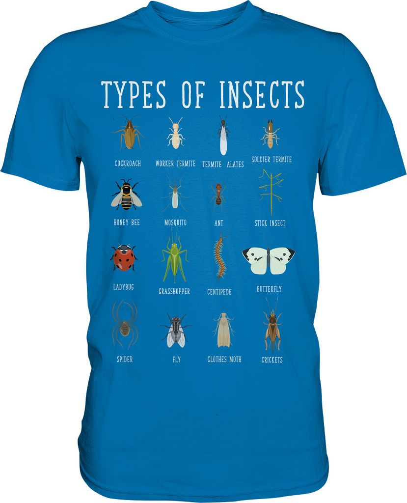 Insektenarten Entomologie Insekten T-Shirt – Royal Blue / Produktbild 