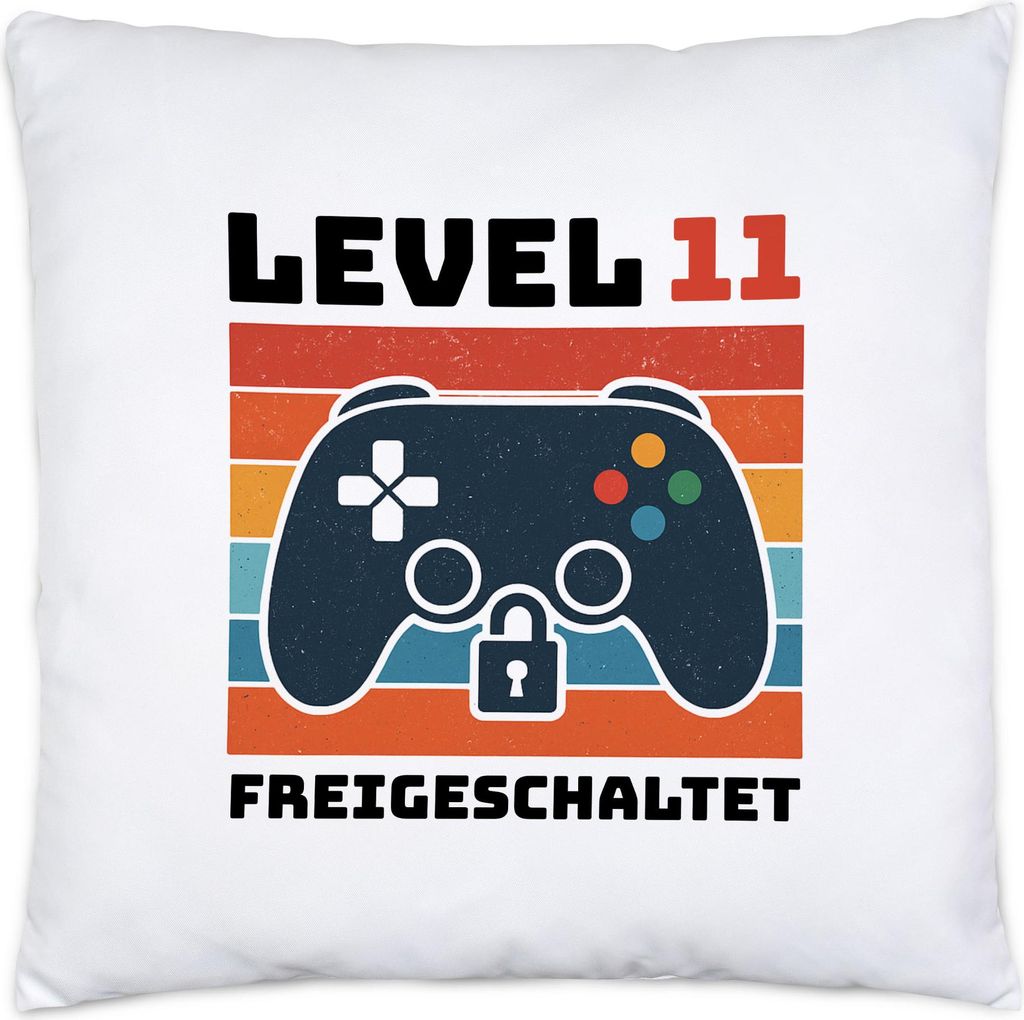 Level 11 freigeschaltet Kissen – Retro Controller Gaming Geburtstagsgeschenk für Kinder