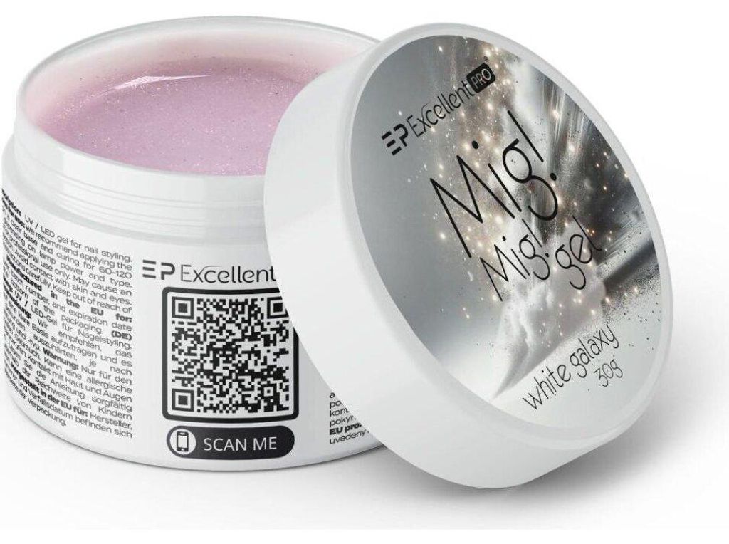 Excellent PRO Excellent Pro | Aufbaugel - Verschönernde Grundierung Für Hybridlacke - Mig! Mig! Gel - White Galaxy - Selbstglättend