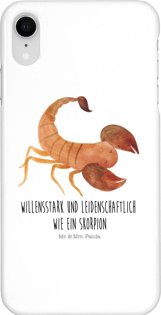 Mr. & Mrs. Panda Iphone XR Handyhülle Sternzeichen Skorpion - Weiß - Geschenk, Geburtstag November, Premium Kunststoff, Handy Case, Skorpione, Ok...