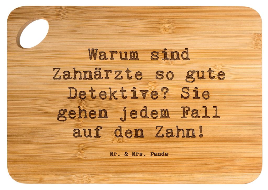 Mr. & Mrs. Panda holzschneidebrett Spruch Zahnarzt Detektiv - Transparent - Geschenk, Frühstücksbrett, vesperbrett, Zahnpflege, Berufe, Frühstü...