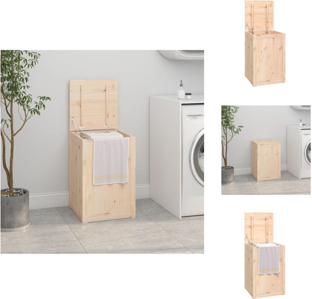 vidaXL Wäschetruhe 44x44x66 cm Massivholz Kiefer - Wäschekörbe