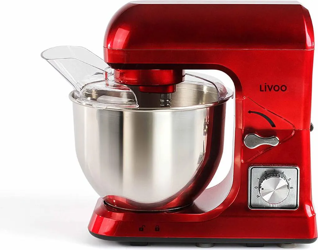 Robot pâtissier idéal pour pain et gâteaux maison Livoo 5L rouge 1000W
