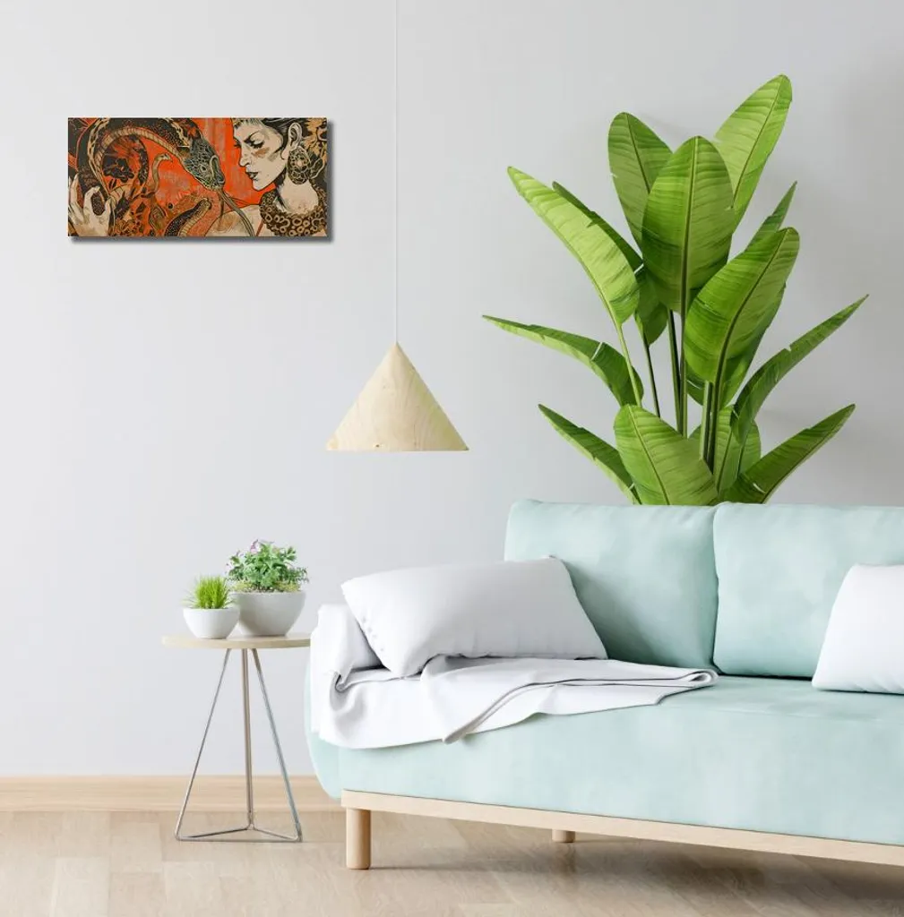 Décoration murale Conversation avec le serpent - Tableau 50 x 20 cm - 2