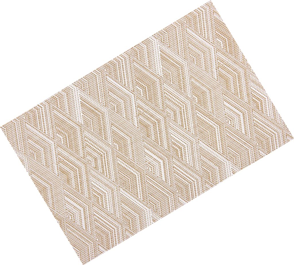 PVC Tischsets 6er-Set Khaki 45x30 cm Diamant-Teslin-Muster, hitzebeständig, leicht zu reinigen