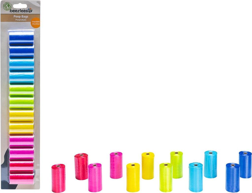 Beeztees Nachfüllpack Kotbeutel Regenbogen - Hund - 12x20 Produktbild 