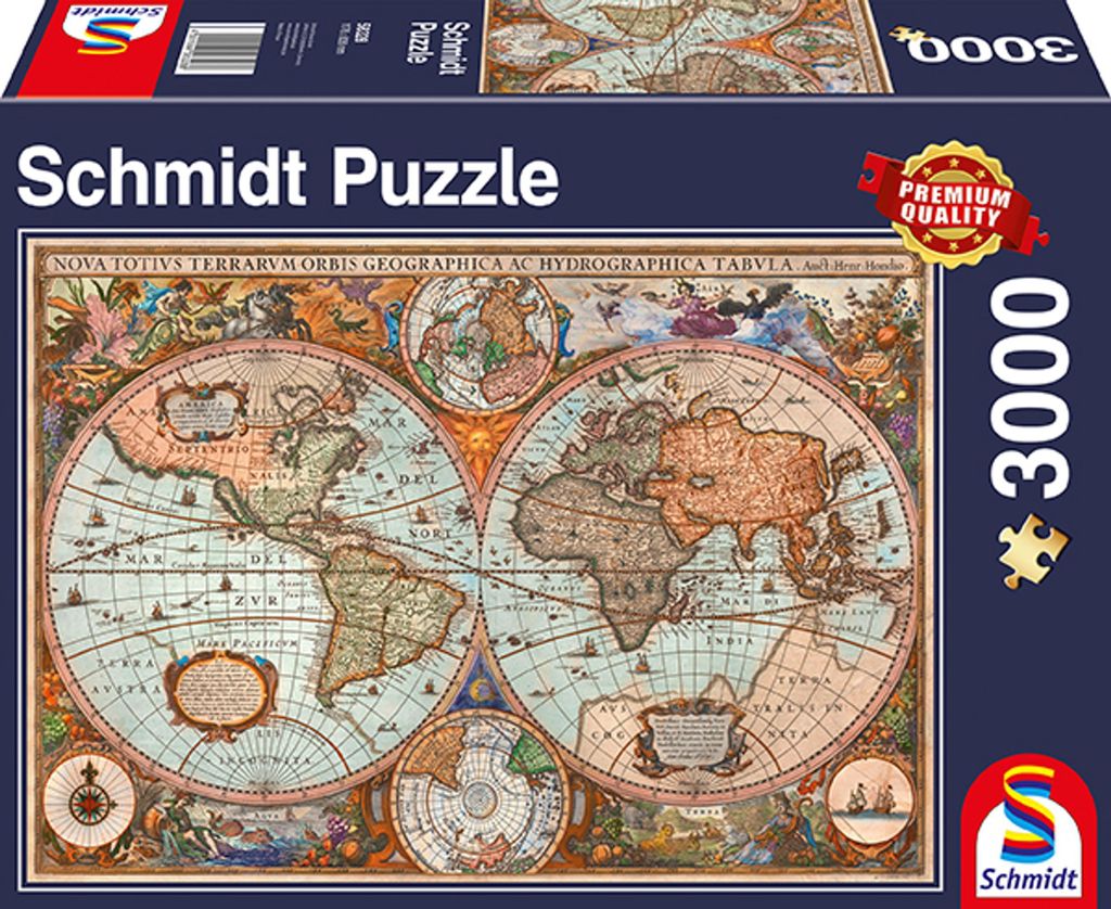 Antike Weltkarte, 3000 Teile Puzzle Produktbild 