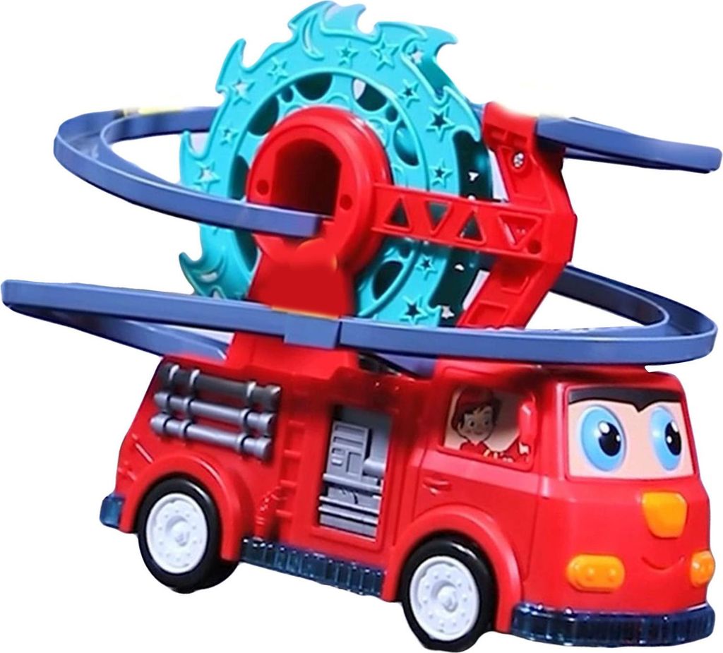 Elektrisches Triebwagen-Spielzeug, niedliche realistische Ente, Musik, Lichteffekt, Feuerwehrautos für Kinder, Jungen und Mädchen