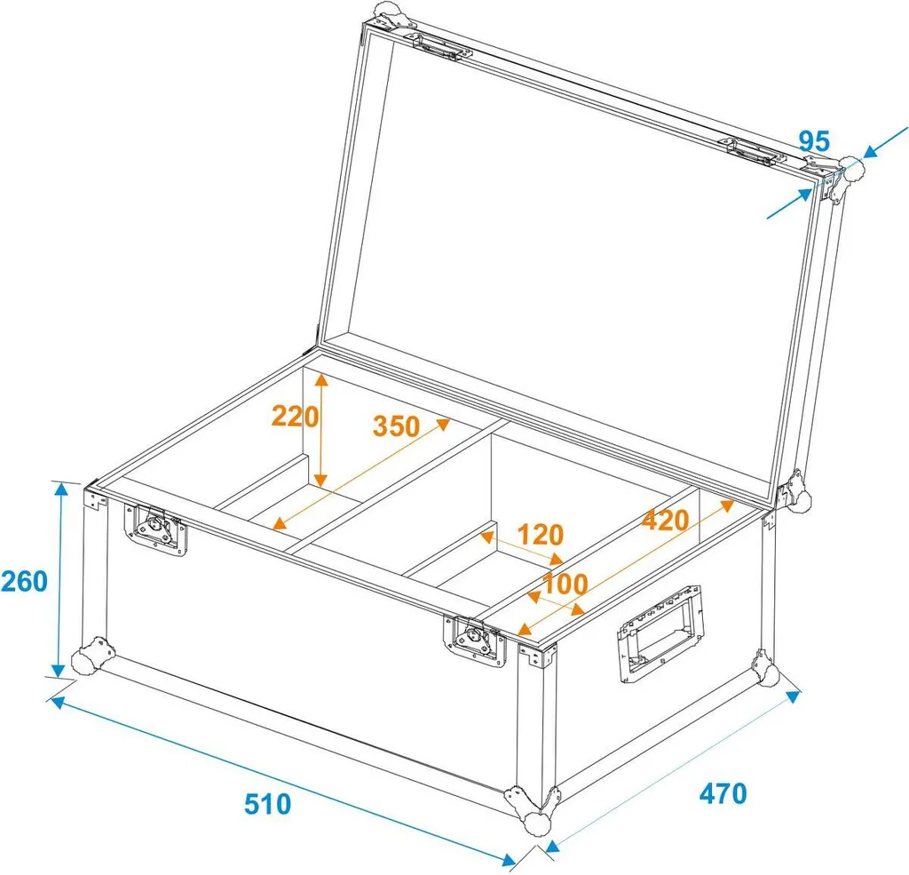 ROADINGER Flightcase 2x LED PLL-384 renforcé avec profilés aluminium