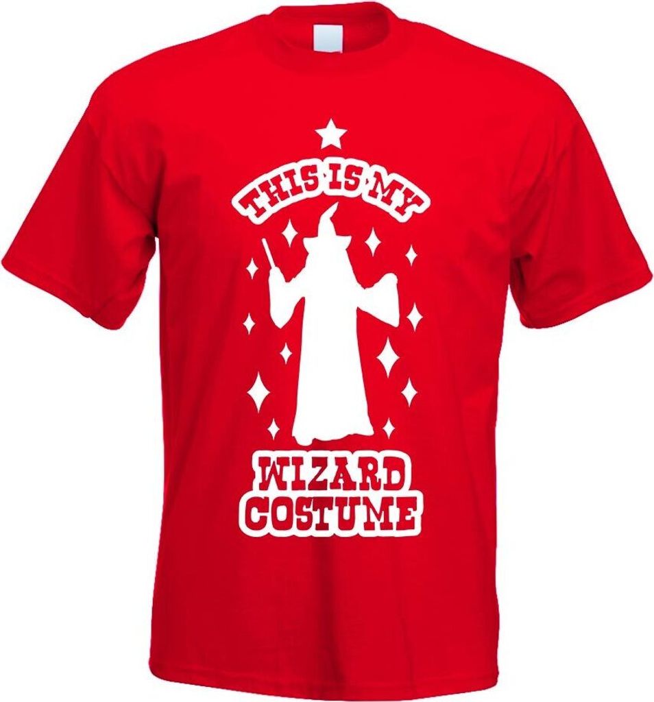 Kiwistar - T-Shirt - rot - This is My Wizard Costume Motiv Bedruckt Funshirt Design Print - mit Motiv Bedruckt - Funshirt Design - Sport - Freizeit...