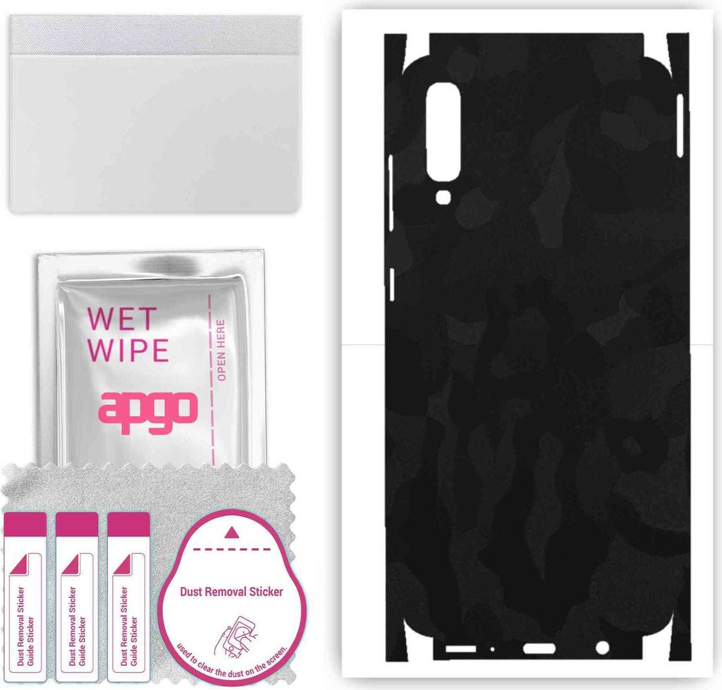 apgo Rückseite + Seiten Schutzfolie, Skin, kompatibel mit Samsung Galaxy A70, Hinten Displayschutzfolie aus Vinylfolie, kratzfest, einfache Montag...