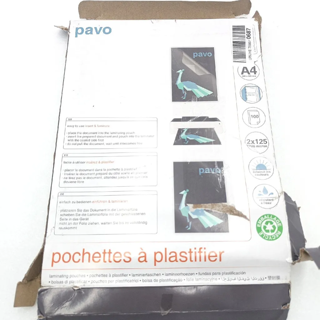 Feuilles à plastifier A4+ 125 mic PAVO avec bande de perforation Filex - 5