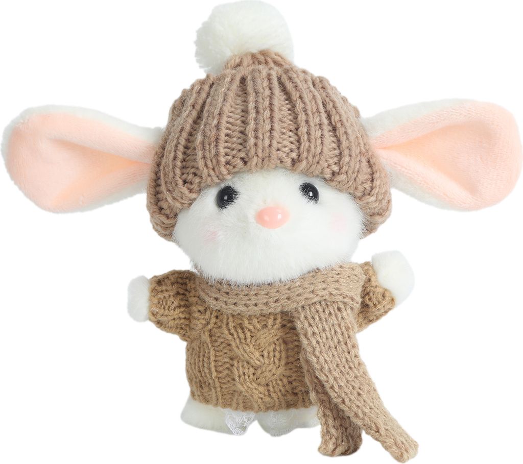 Mini-Häschen-Umarmung, Ostergeschenk, Plüsch-Kaninchenpuppe mit Strickmütze und Bommeltasche, emotionales Unterstützungstier mit Geschenkbox, i...