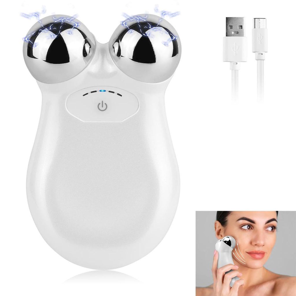 Mikrostrom-Gesichtsgerät, 5-in-1-Multifunktions-Gesichtsmassagegerät, 350 mAh, für Anti-Aging, Lifting und Straffung schlaffer Haut