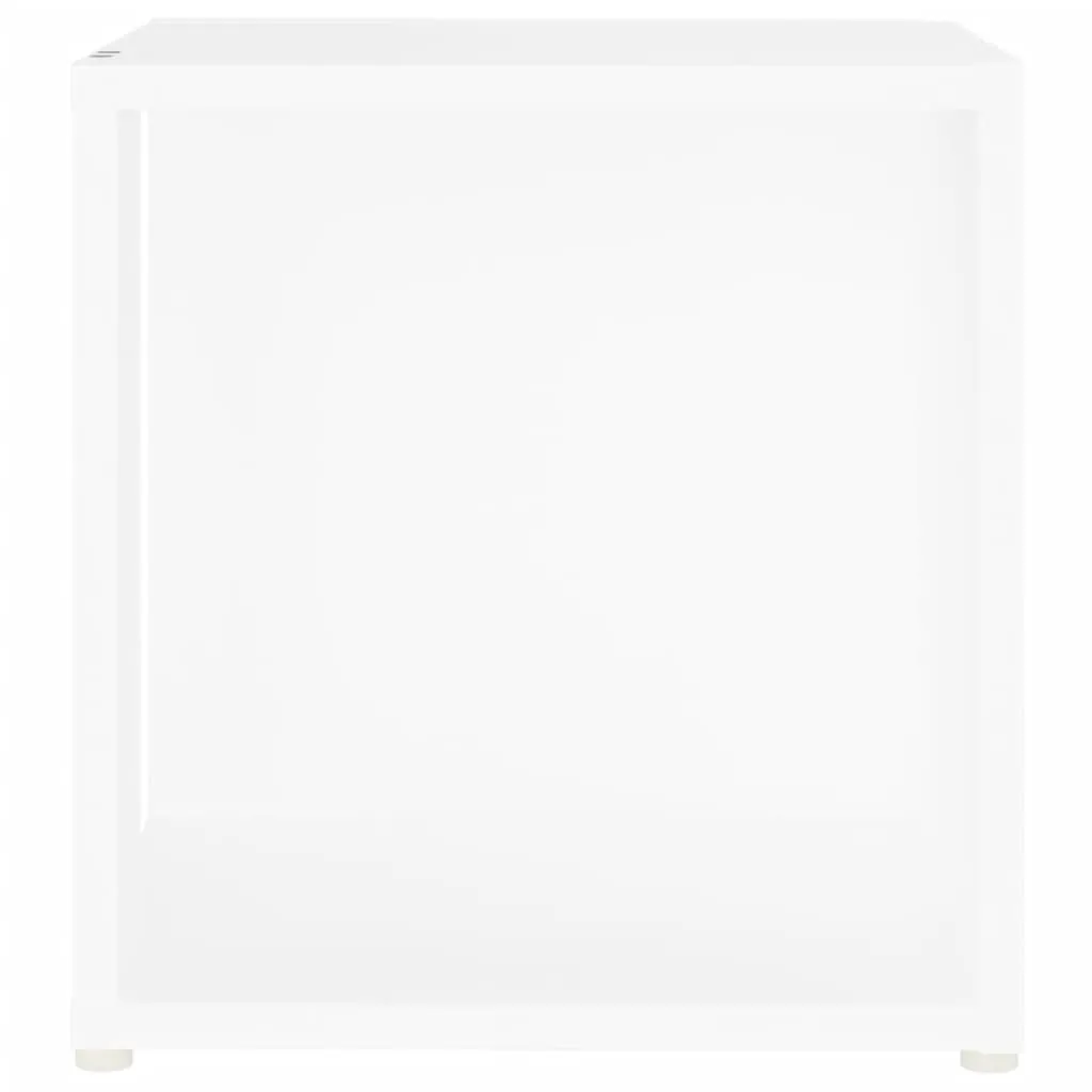 Petite table d'appoint 33cm blanche résistante en bois composite durable - 5
