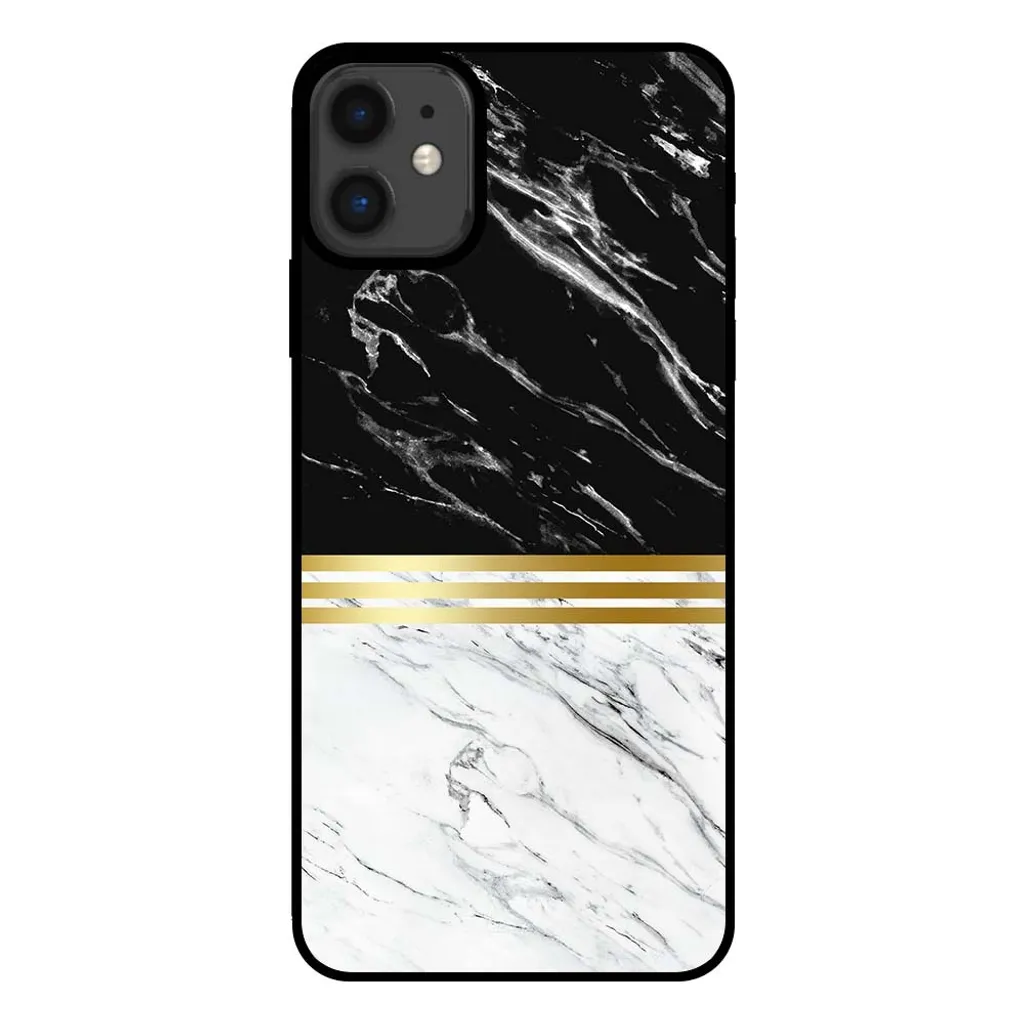 Custodia Smartphonica iPhone 11 Marmo Bianco e Nero - Ultra Slim