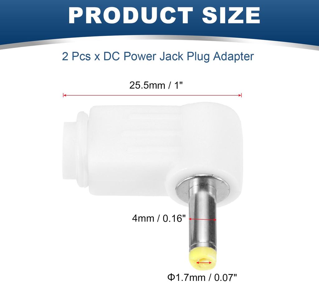 2 Stš¹ck DC Stecker Adapter 12V, 4x1.7mm DC-Netzstecker-Adapter Netzadapter Connector fš¹r CCTV-Kamera, LED-Leiste leuchtet, 25.5mm Lang