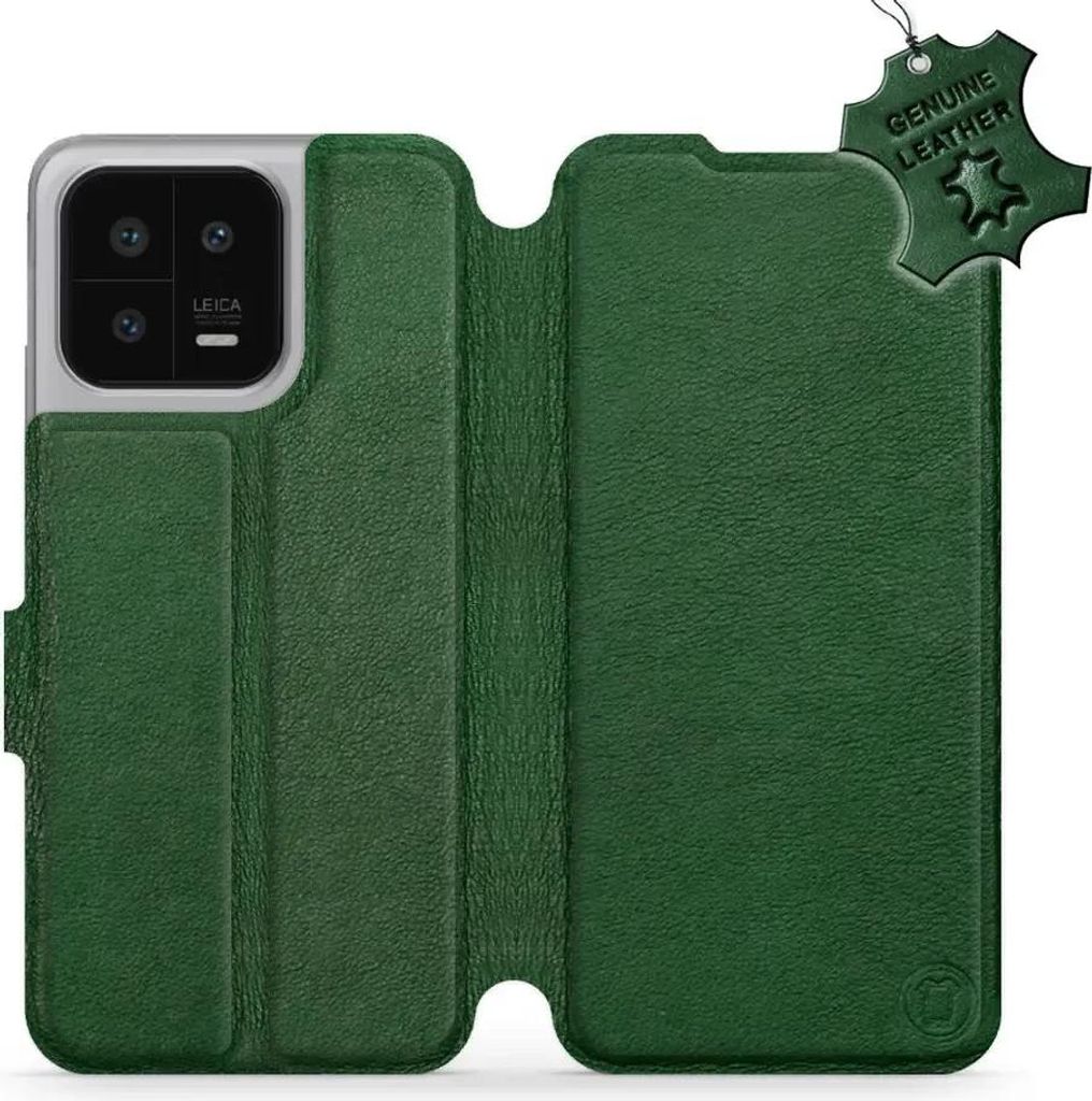 Echtleder Handyhülle für Xiaomi 13, Mobiwear Leather, Grün