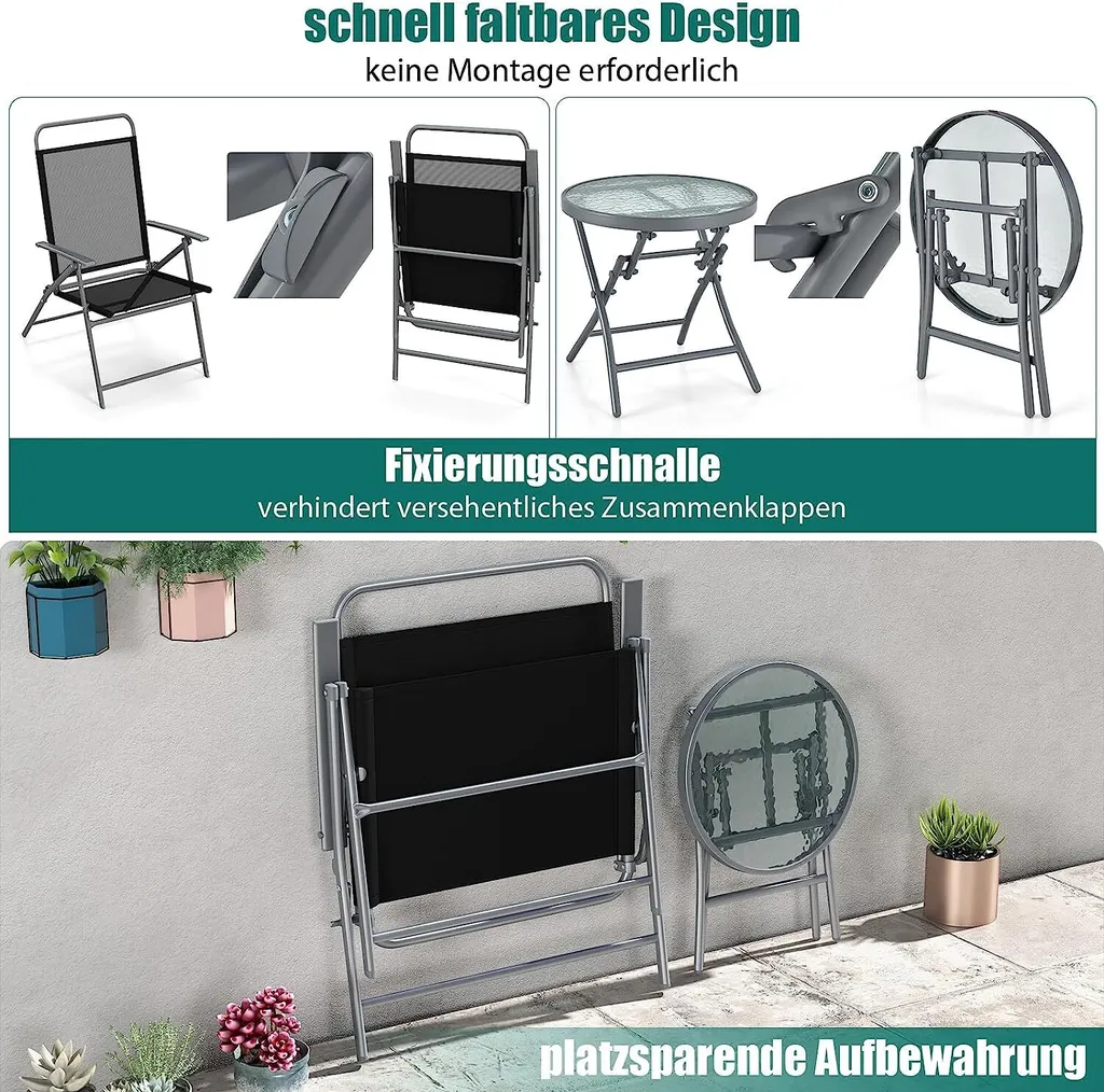 Solution Gain de Place : Ensemble de Meubles Pliables pour Petit Balcon