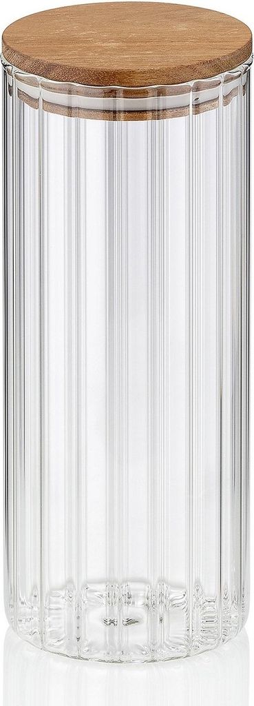 Kochtopf, 1,1 L, Borosilikatglas, Akazienholz, 22,5 cm - Produktbild 