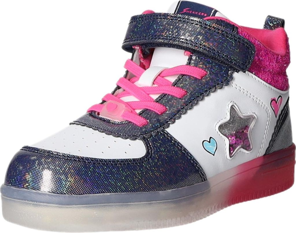 Sneakers Kinder-Mädchen-Sneaker Blau-Weiß-Pink, Farbe:blau, EU Größe:27