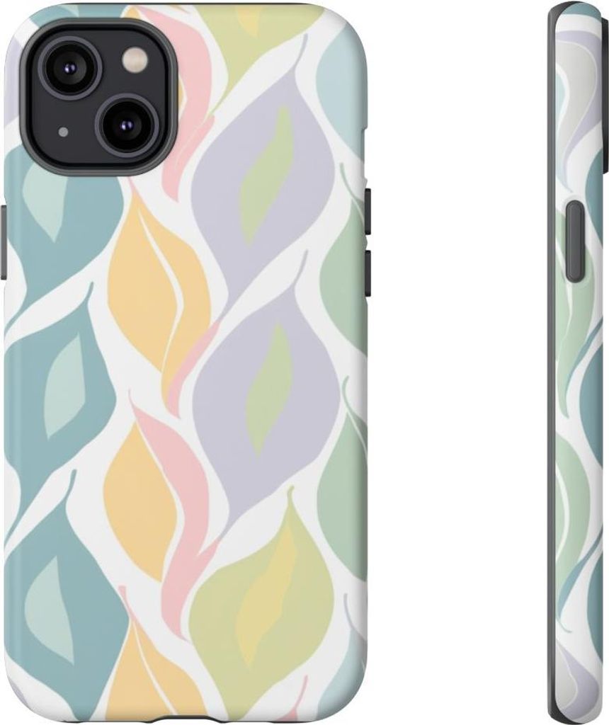 Sanftes Blättermuster in Pastell – Hülle Kompatibel mit iPhone 14 Plus