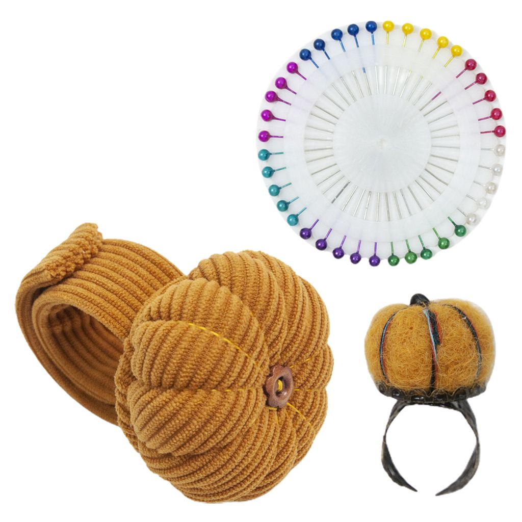 1 Set Pin -Kissen mit Holzbasis Weiche Cord -DIY -Nadelhandwerk handwerk Nähte Quiltnadeln Halter Näschempfalte Nähenvorräte-Rundes Gelb
