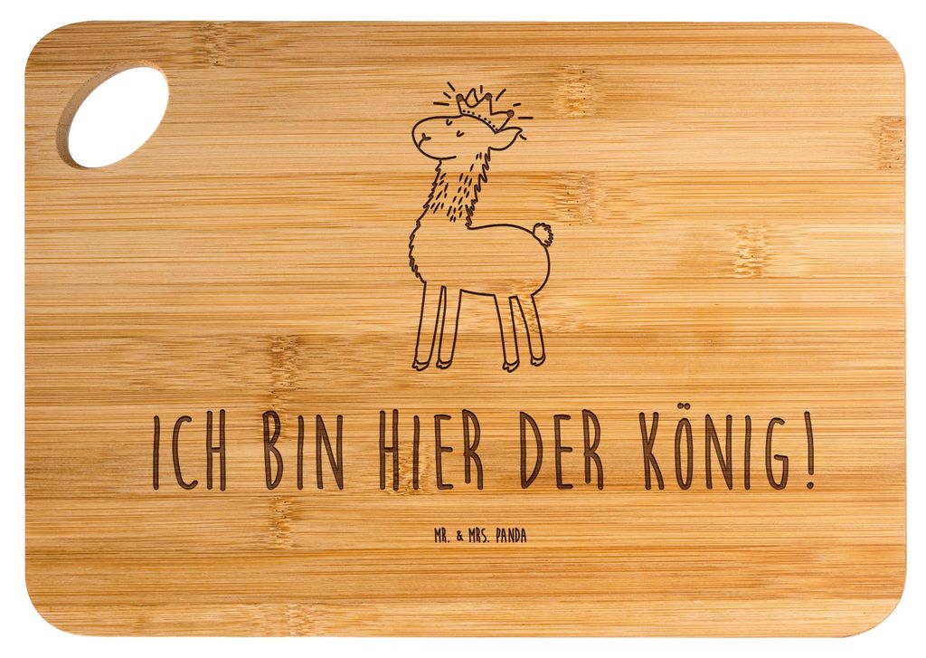 Mr. & Mrs. Panda Frühstücksbrettchen Lama König - Transparent - Geschenk, Mama, schneidbrett, Hackbrett, jausenbrett, Holzbrettchen, Freundin, A...