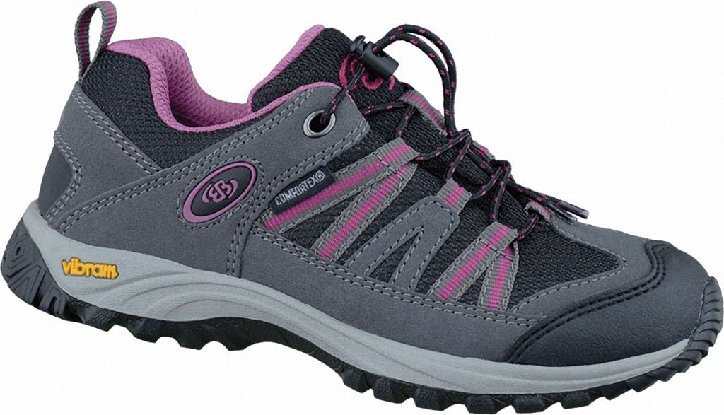 Brütting Ohio Low Mädchen Nylon Comfortex Trekking Halbschuhe grau, Vibram-Laufsohle, 4437115/34