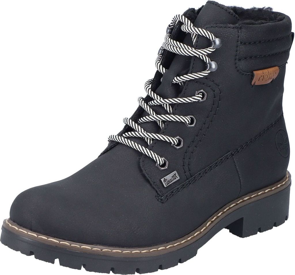 Rieker Y9125 00 Damen Schnürboots Schwarz, Schwarz, Gr. 36